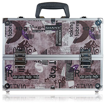 SHANY Essential Pro Makeup Train Case with Shoulder Strap and Locks - BROWN/CREAM