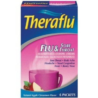 Theraflu Flu & Sore Throat-Apple-6ct
