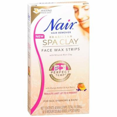 Nair Spa Clay Wax Strips Face 40 ea