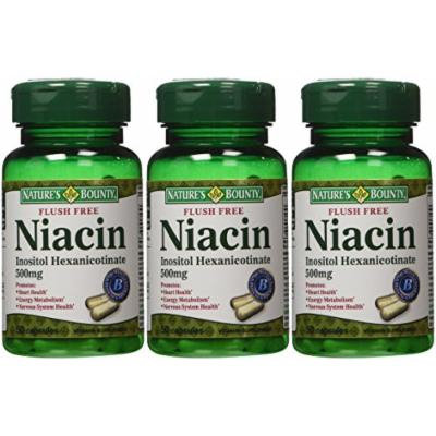 Nature's Bounty Flush Free Niacin 500 Mg, 150 Capsules (3 X 50 Count Bottles)