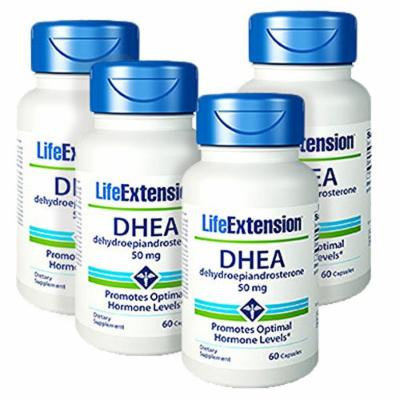 Life Extension DHEA (Dehydroepiandrosterone) 60 50mg Capsules - Discount 4-Pak