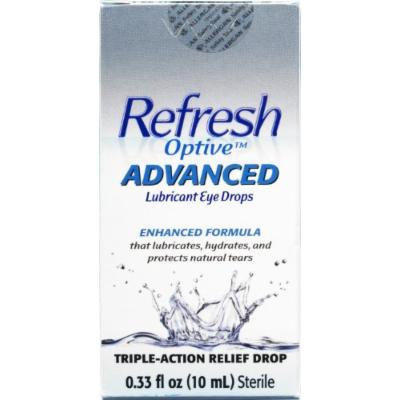 Refresh Optive Advanced Lubricant Eye Drops 0.33 OZ (PACK OF 3)