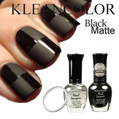 DIY Kleancolor Nail Polish Black and #90 Madly Matte Nail Lacquer Matte Opaque