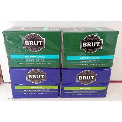 Brut Soap Bar Combo, Original & Revolution Fragrance 3.5 oz (4 Pack - 8 Bars).. HPVagr