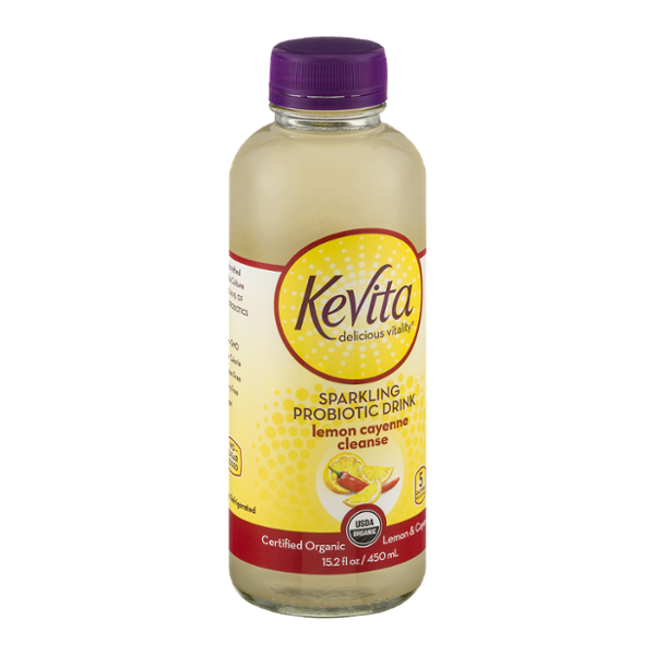 KeVita Delicious Vitality Sparkling Probiotic Drink Lemon Cayenne