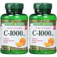 Nature's Bounty Pure Vitamin C, 1000mg, 200 Caplets (2 X 100 Count Bottles)