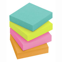 Post-it(R) Miami Collection Super Sticky Notes, 1 7/8in. x 1 7/8in, Assorted Colors, 90 Sheets Per Pad, Pack Of 8 Pads