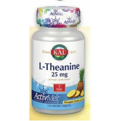 L-Theanine 25 mg Pineapple Kal 120 Sublingual Tablet