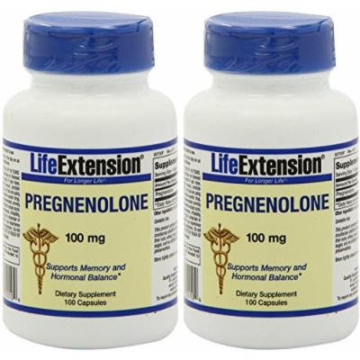 Life Extension Pregnenolone 100 Mg Capsule, 100-Count (2 pack)