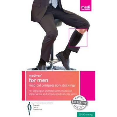 Mediven for Men Ribbed Knee High 30-40mmHg Closed Toe, VI, Khaki