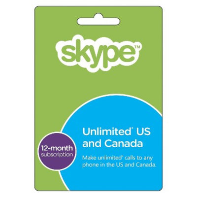 Interactive Communication Skype 12 Month Unlimited US&CA calling Prepaid Card