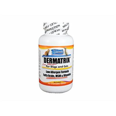 Dermatrix Low Allergen, 45 Chewable Tablets for Dogs and Cats. Contains MSM, Omega Fatty Acids and Vitamins. All ingredients are 100% US Sourced and Made. FREE SHIPPING!