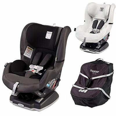 Peg Perego Primo Viaggio Infant Convertible Car Seat w Car Seat Travel Bag & Clima Cover, White (Atmosphere)