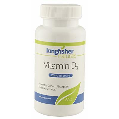 KingFisher Naturals Vitamin D3, 2000IU, 60 Capsules