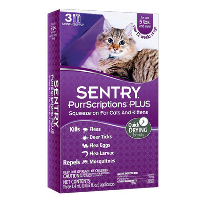 Sentry PurrScriptions Cat and Kitten Squeeze-On Flea and Tick Control