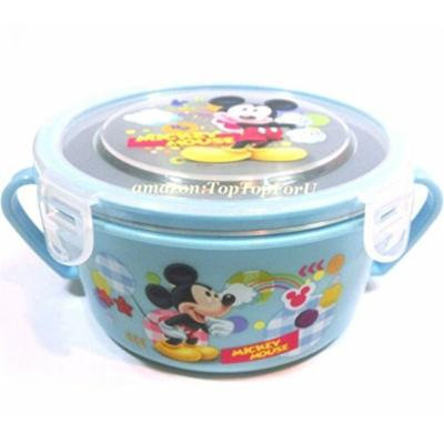 Splittable Leak Proof Mickey Mouse Heat Insulation Stainless Steel Lock Bowl PP Container-Microwave Safe