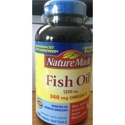 Nature Made Fish Oil Omega-3 1200mg (1 Pack of 200 Liquid Soft Gels)