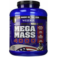 Weider MEGA MASS, Clean Anabolic Mass Gainer Formula, Creamy Vanilla, 5.95lbs