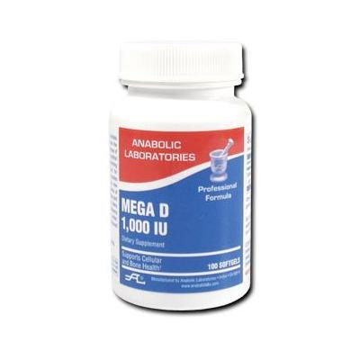 Anabolic Laboratories, Mega D 1000 IU Vitamin D3 100 softgels