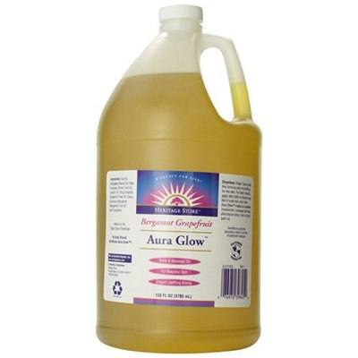 Heritage Store Aura Glow Massage Oil, Bergamot Grapefruit, 1 Ounce