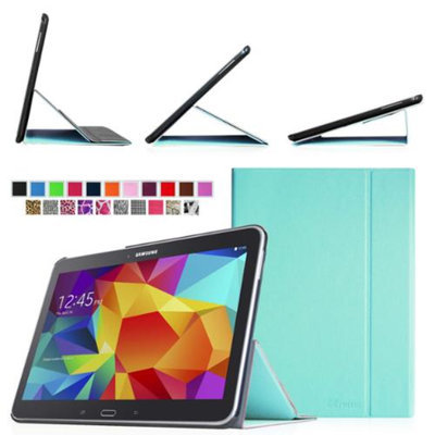 Fintie Smart Book Cover Case Supports Three Viewing Angles for Samsung Galaxy Tab 4 10.1 inch tablet, Blue