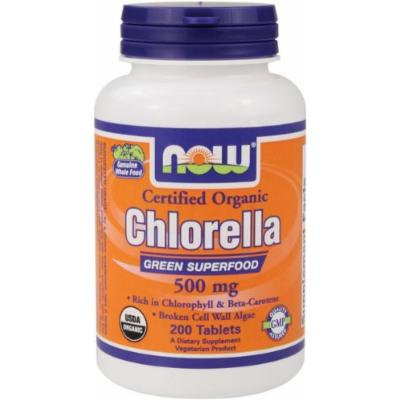 NOW Foods Organic Chlorella 500mg 200 Tablets (Pack of 3)