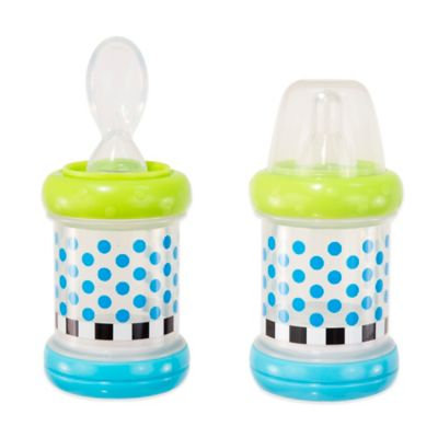 Sassy 2-Pack 4 oz. Baby Food Nurser Bottles in Green/Blue