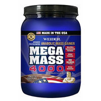 Weider MEGA MASS, Clean Anabolic Mass Gainer Formula, Smooth Chocolate, 3.96lbs