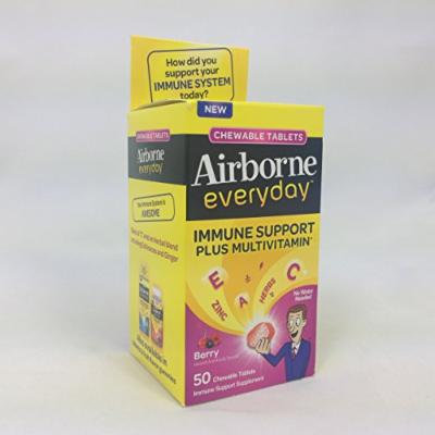 Airborne Everyday Immune Support Supplement and Multivitamin, Chewable Tablets, Berry Flavor, 50 CT (PACK OF 3)