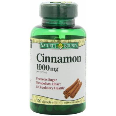 Nature's Bounty Cinnamon 1000mg, 100 Capsules (Pack of 2)