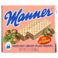 Manner Wafers Hazelnut Cream Filled Wafers, 2.54-Ounce (Pack of 12)