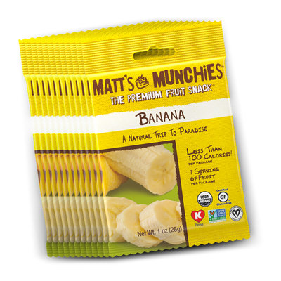 Matt's Munchies Gluten Free Fruit Snack Banana Fruit Leather 1 oz - Vegan