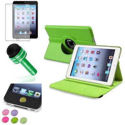 Insten iPad Mini 3/2/1 Case, by INSTEN Green 360 Leather Flip Case Cover+Matte Guard for iPad Mini 3 2 1