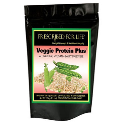 Prescribed For Life Veggie Protein Plus - Vegetarian Protein from Organic Brown Rice & Natural Yellow Pea Vegan Sources, 2.5 lb