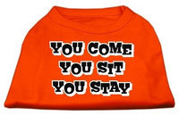 Ahi You Come You Sit You Stay Screen Print Shirts Orange Lg (14)