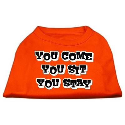 Ahi You Come You Sit You Stay Screen Print Shirts Orange Lg (14)