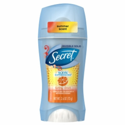 Secret Scent Expressions Invisible Solid Antiperspirant & Deodorant, Sunny Citrus, 2.6 oz