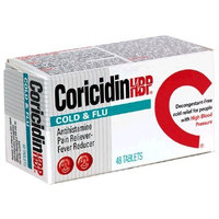 Coricidin HBP Cold and Flu Tablets for People with High Blood Pressure, 48-Count Boxes (Pack of 2)
