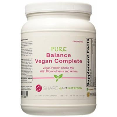 HIT Shape, Pure Balance Vegan Complete, Vegan Protein with a full serving of Daily Vitamins, French Vanilla, 560 Gram