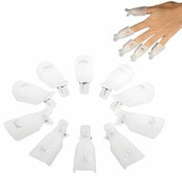 Sankuwen® 10pc Plastic Nail Art Soak Off Cap Clip Polish Remover Tool (White)