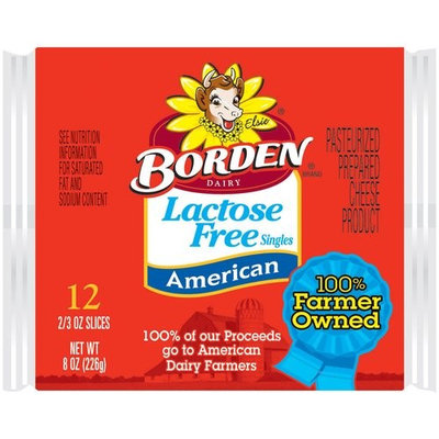 Placeholder Borden Lactose Free Singles American Cheese Slices, 0.66 oz, 12 count