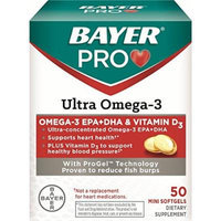 Bayer Pro Ultra Omega-3 Soft Gels, 50 Count (3 Pack)