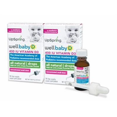 UpSpring Baby: Wellbaby D, Baby Vitamin D Drops, 2 Boxes with Easy to Use Dropper
