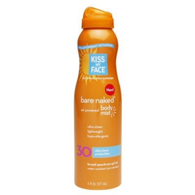 Kiss My Face Continuous Spray Sunscreen Bare Naked Body Mist SPF 30