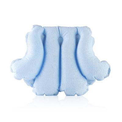 Spa Sister Luxury Inflatable Terry Bath Pillow Sky Blue
