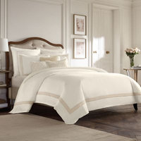 Wamsutta Collection Luxury Italian-Made Positano Duvet Cover in Ivory/Taupe