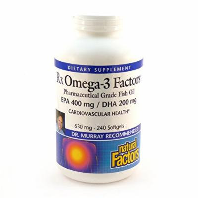 Bundle - 2 Items: 1 Bottle of RxOmega-3 Factors By Natural Factors - 240 Softgels and 1 VDC Pill Box
