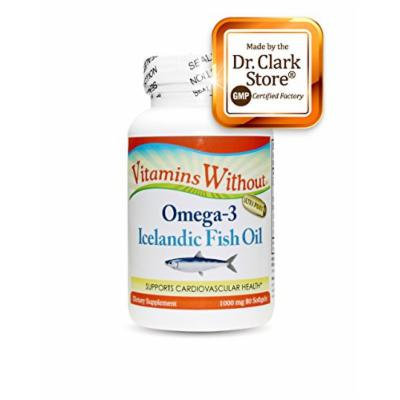Vitamins Without Omega 3 Fish Oil Supplement, 1000mg, 80 softgels