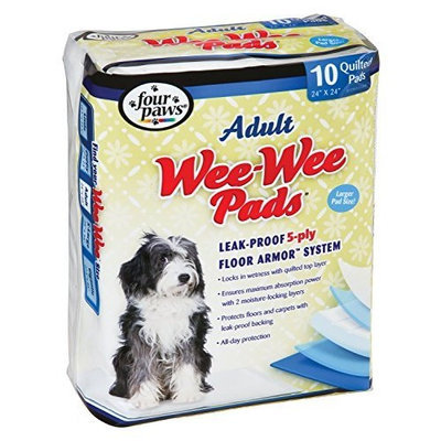 Four Paws Wee-Wee Adult Dog House Breaking Pads, 10 Pack