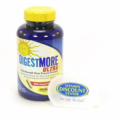 Bundle - 2 Items: 1 Bottle of DigestMore Ultra by Renew Life 90 Capsules and 1 VDC Pill Box